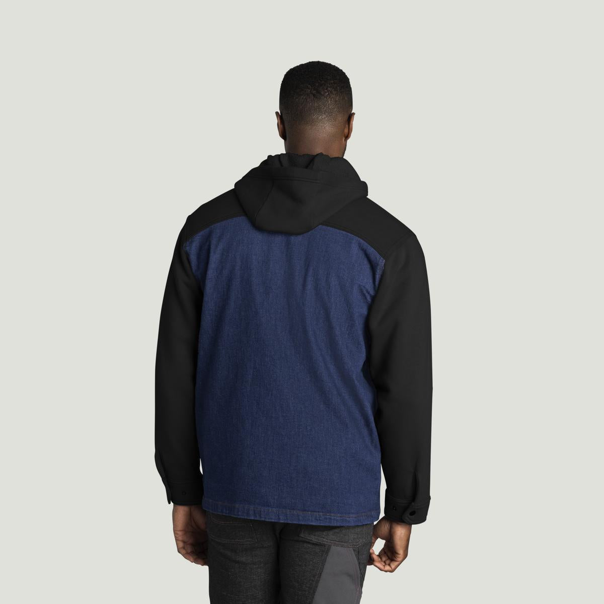 Red Kap Denim and Fleece Hooded Shirt Jacket