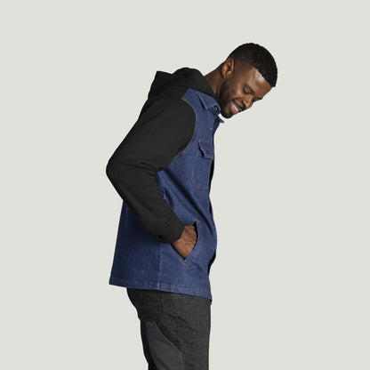 Red Kap Denim and Fleece Hooded Shirt Jacket