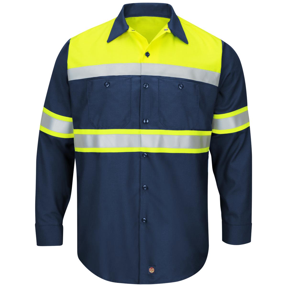 Red Kap Hi-Vis Long Sleeve Ripstop Shirt - Type O, Class 1