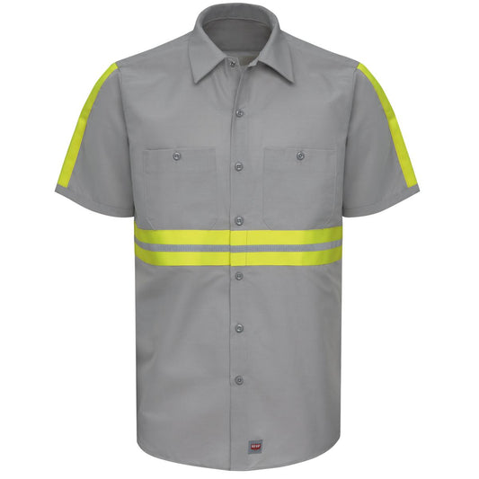 Red Kap Short Sleeve Enhanced Visibility Industrial Work Shirt