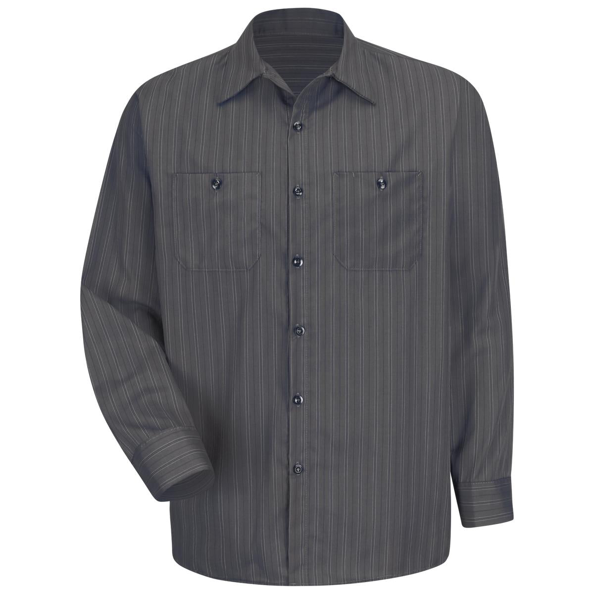 Red Kap Long Sleeve Industrial Striped Work Shirt