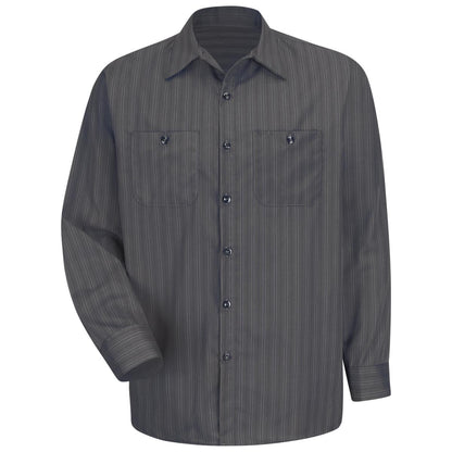 Red Kap Long Sleeve Industrial Striped Work Shirt