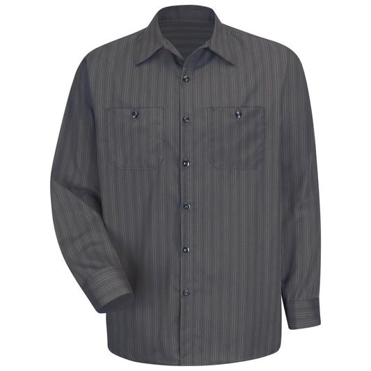 Red Kap Long Sleeve Industrial Striped Work Shirt