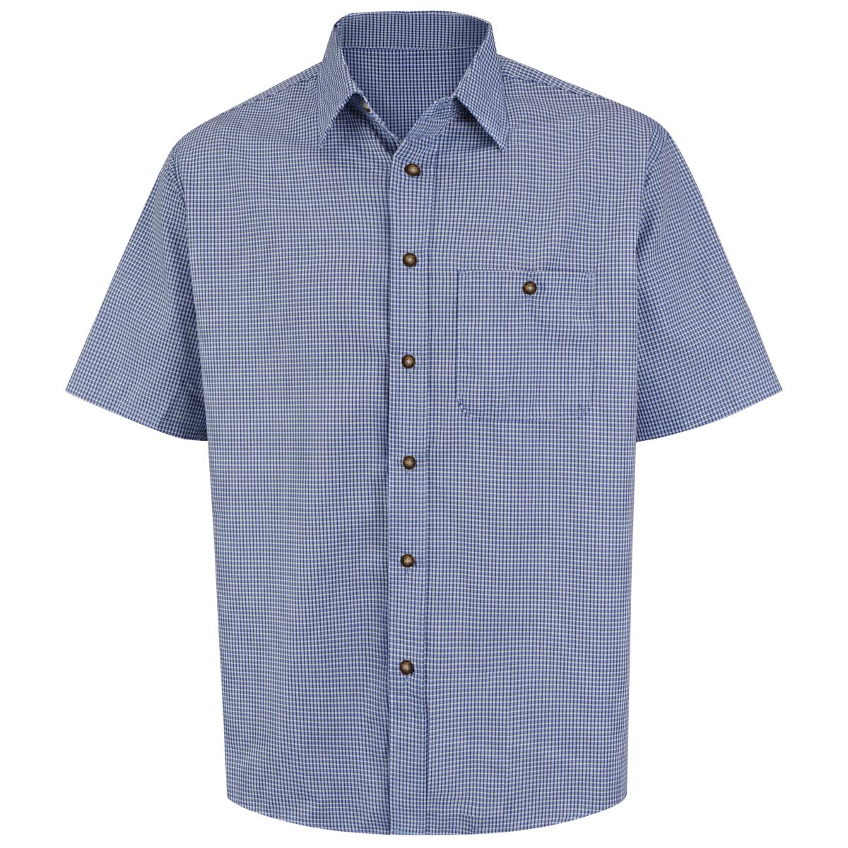 Red Kap Short Sleeve Mini-Plaid Uniform Shirt