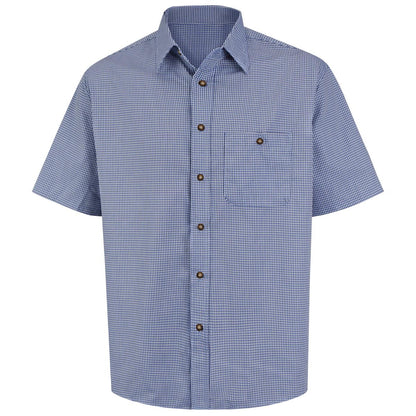 Red Kap Short Sleeve Mini-Plaid Uniform Shirt