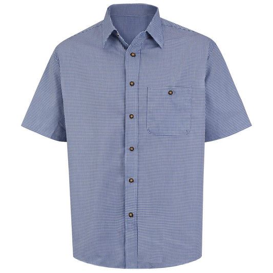 Red Kap Short Sleeve Mini-Plaid Uniform Shirt