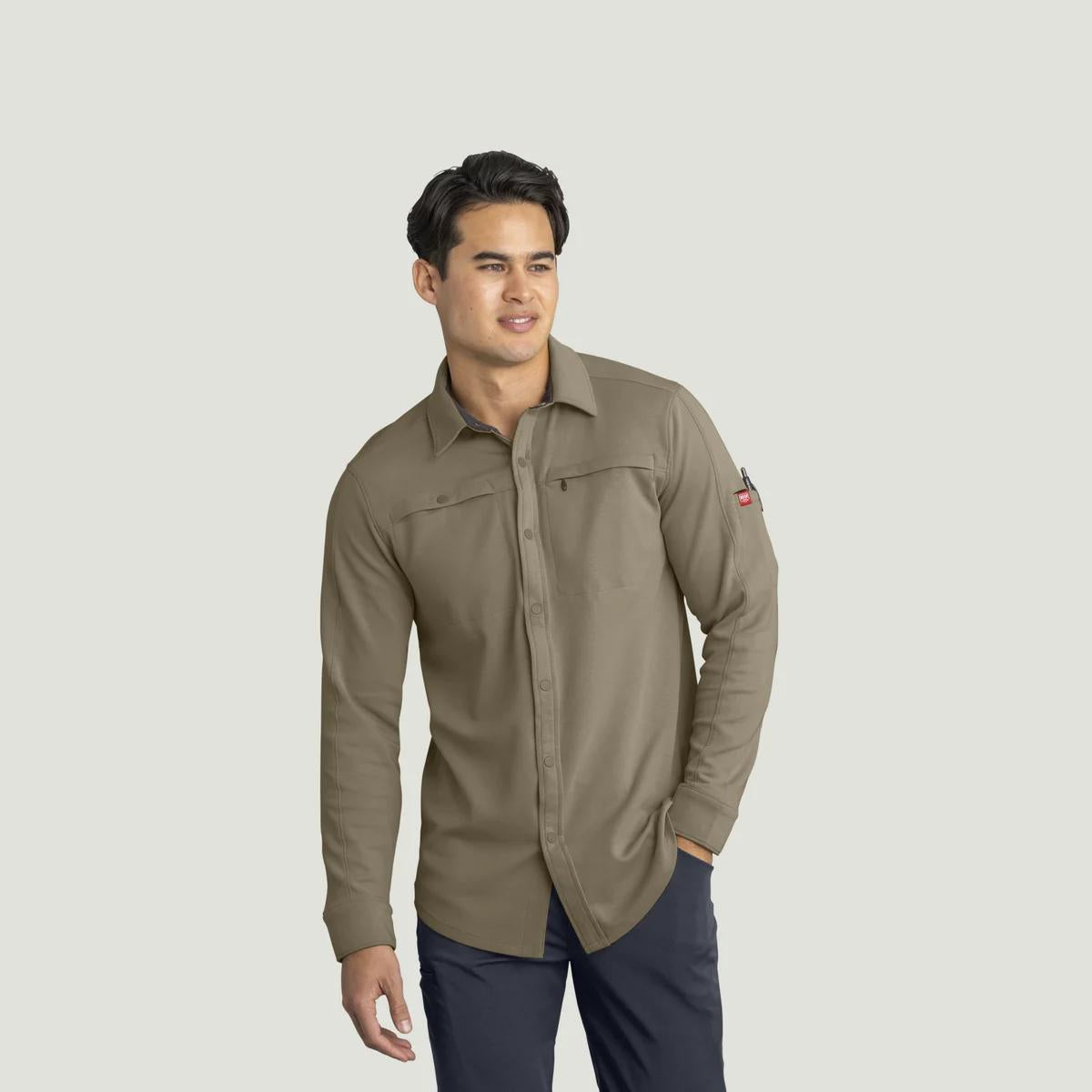 Red Kap Snap Front Jersey Long Sleeve Work Shirt