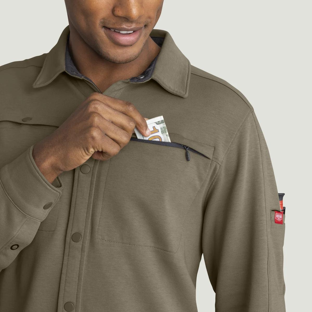 Red Kap Snap Front Jersey Long Sleeve Work Shirt