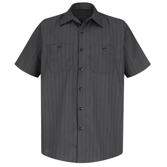 Red Kap Short Sleeve Work Shirt with Industrial Stripe