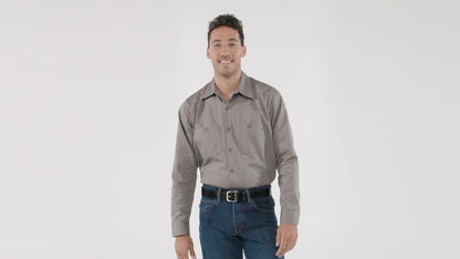 Red Kap Long Sleeve Cotton Work Shirt - Wrinkle-Resistant