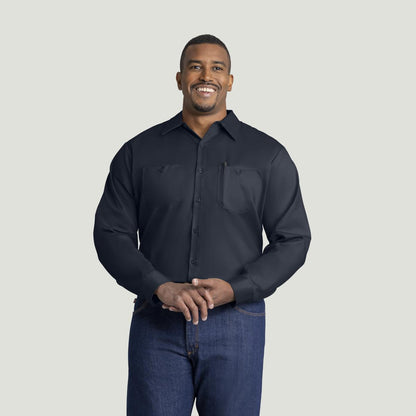 Red Kap Long Sleeve Cotton Work Shirt - Wrinkle-Resistant