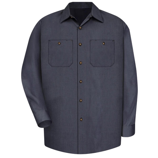Red Kap Long Sleeve Geometric Microcheck Work Shirt