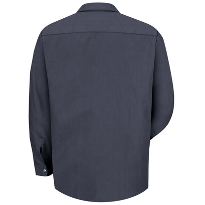 Red Kap Long Sleeve Geometric Microcheck Work Shirt
