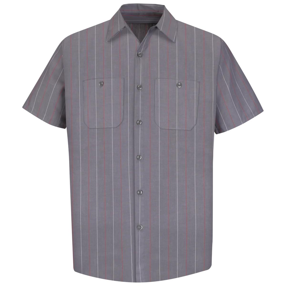 Red Kap Short Sleeve Industrial Stripe Work Shirt