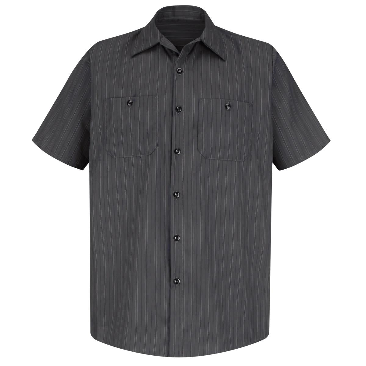 Red Kap Short Sleeve Work Shirt with Industrial Stripe