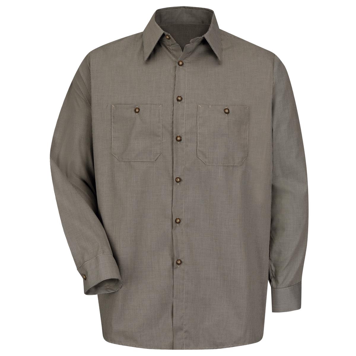 Red Kap Long Sleeve Microcheck Uniform Shirt