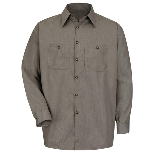 Red Kap Long Sleeve Microcheck Uniform Shirt