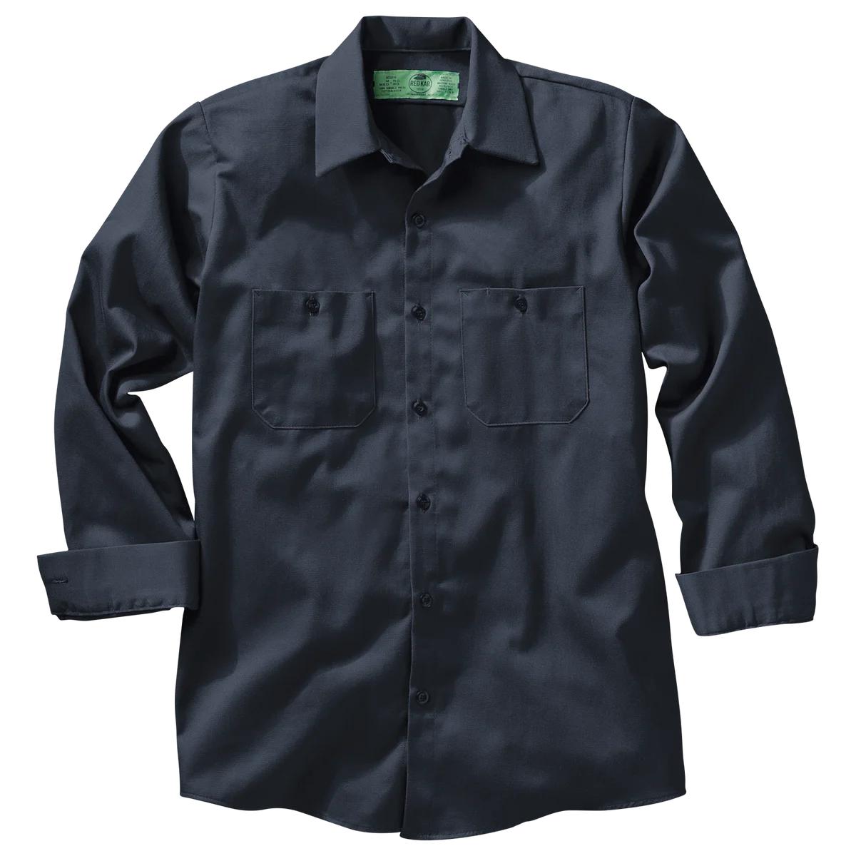 Red Kap Long Sleeve Cotton Work Shirt - Wrinkle-Resistant