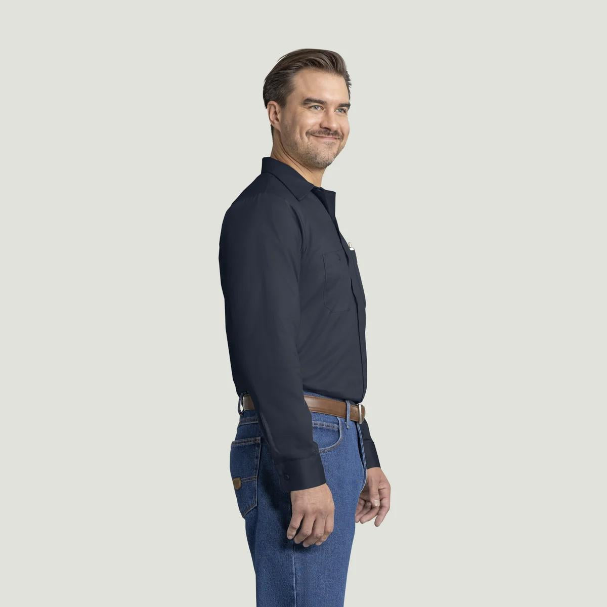 Red Kap Long Sleeve Cotton Work Shirt - Wrinkle-Resistant