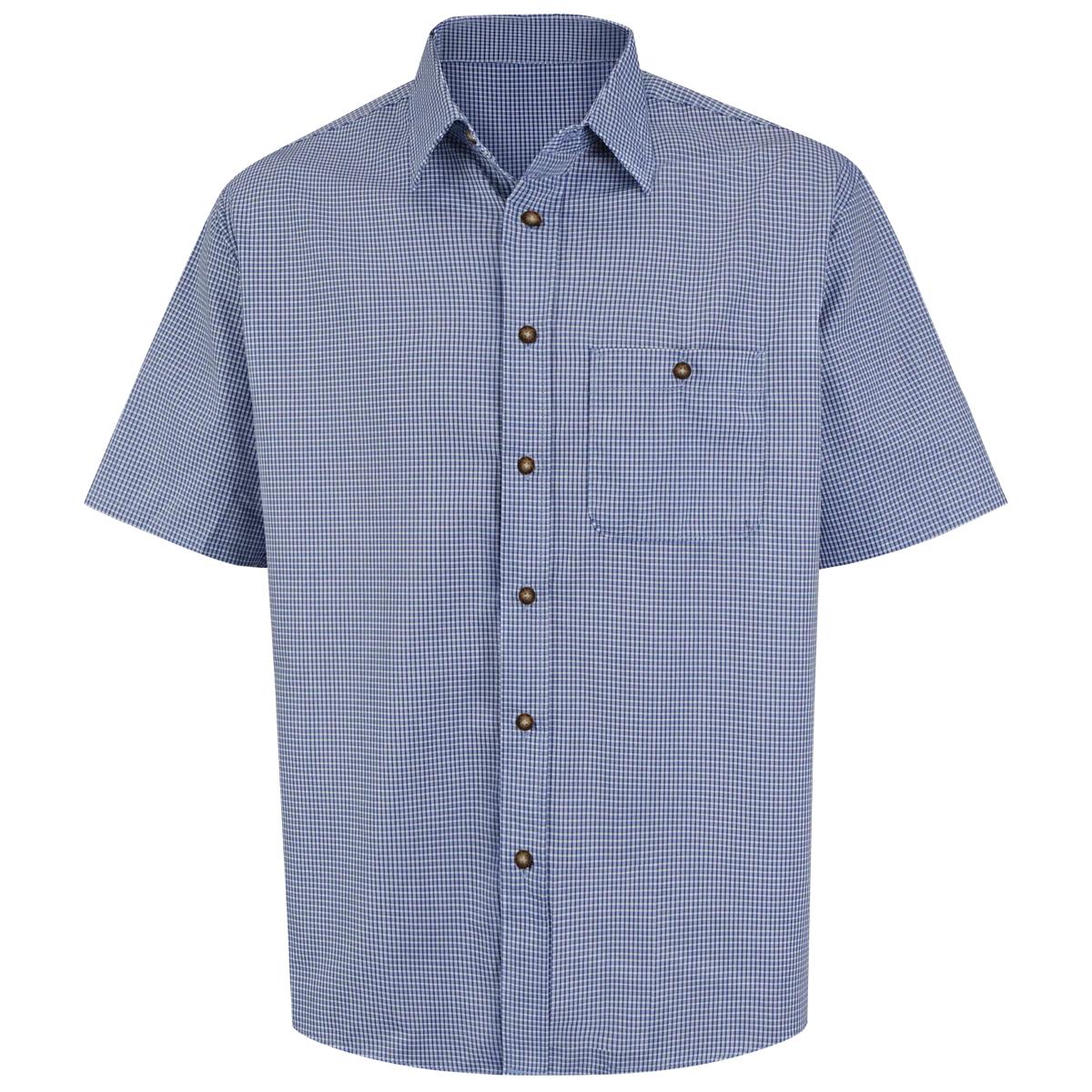 Red Kap Short Sleeve Mini-Plaid Uniform Shirt