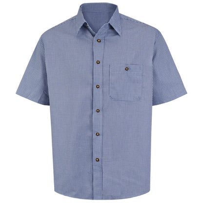 Red Kap Short Sleeve Mini-Plaid Uniform Shirt