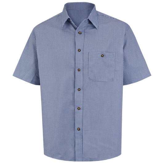 Red Kap Short Sleeve Mini-Plaid Uniform Shirt
