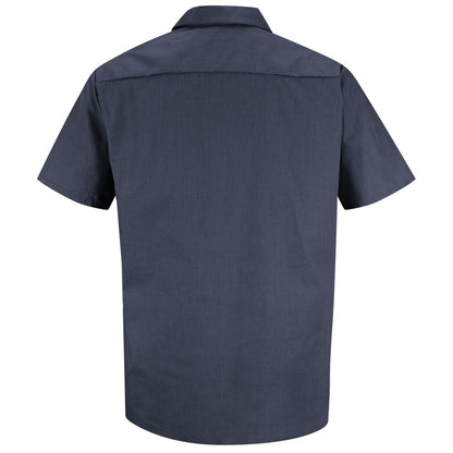 Red Kap Short Sleeve Geometric Microcheck Work Shirt